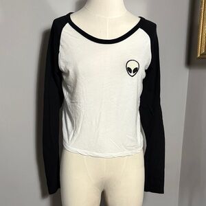 Brandy Melville Medium Alien Baseball Style Jersey Shirt